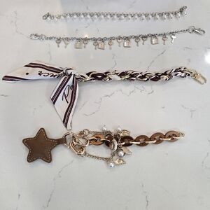 Elegant Brown and Silver Women's Bag Decorations